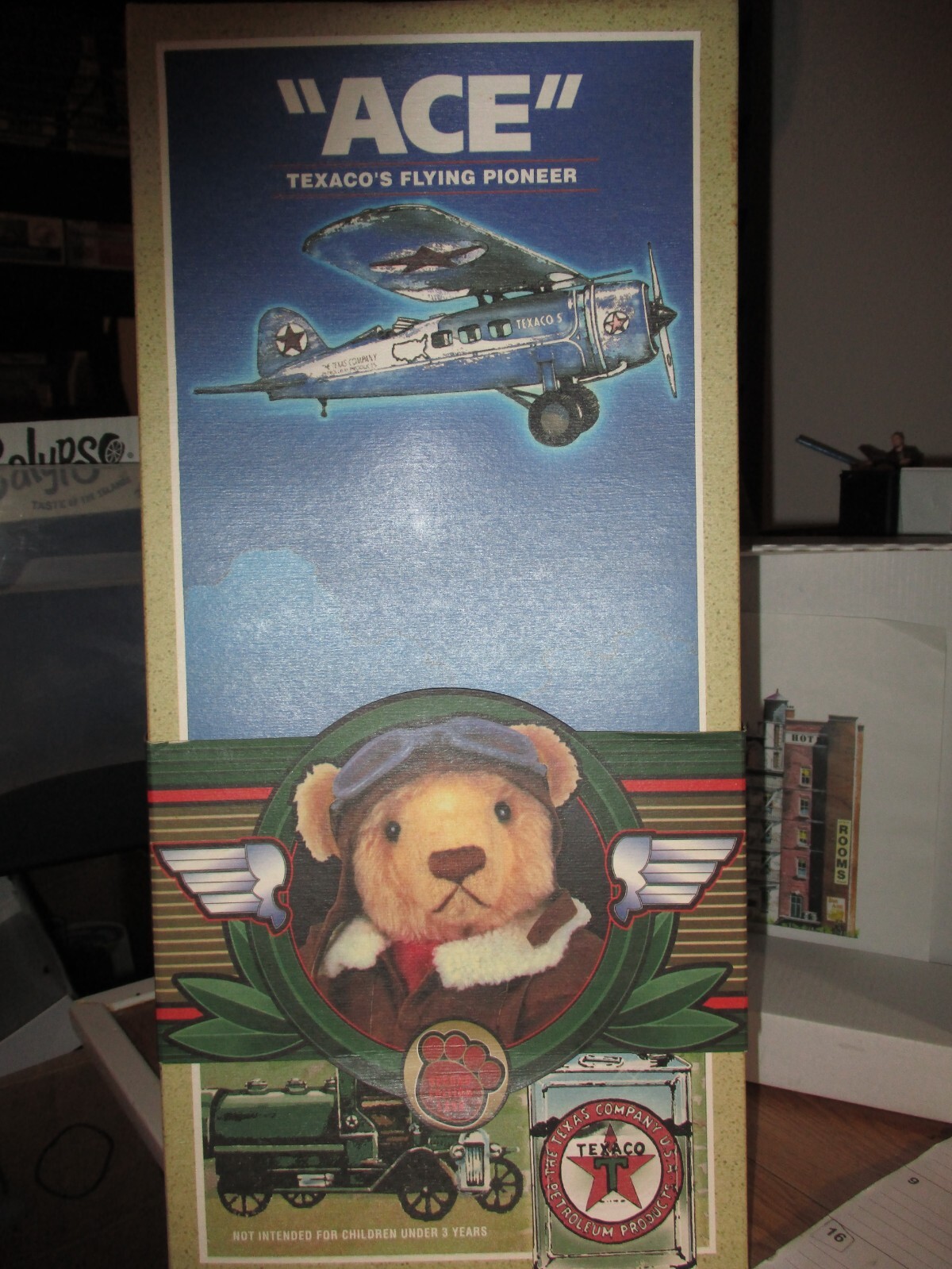 Texaco Teddy Bear Flying Pioneer ACE Stuffed Plush Jointed Oil 1998 Petroliana