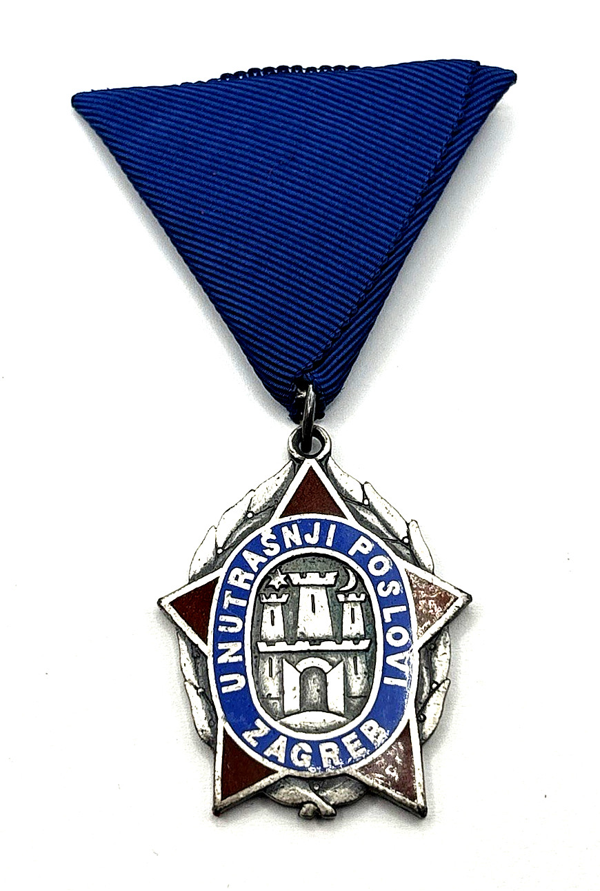 Yugoslavia Zagreb 20 Years Service Medal Internal Affairs 1974 Police Award