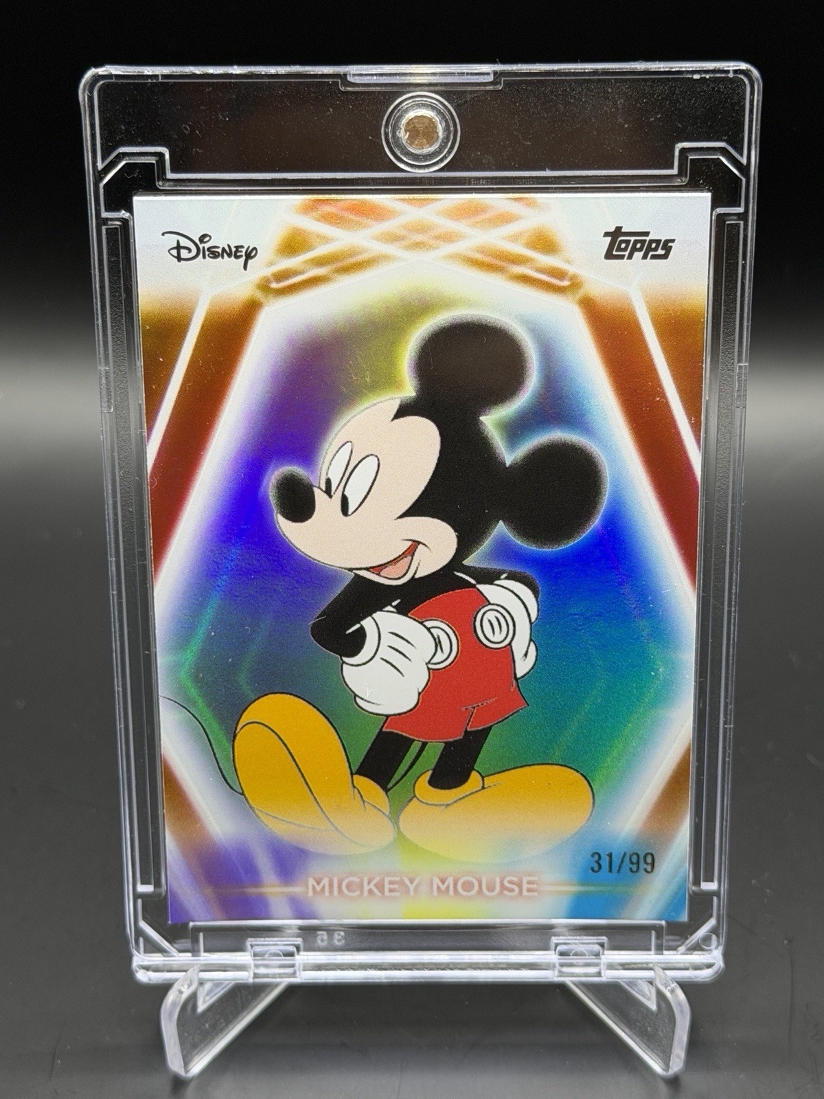 2026 Topps Disney Neon Mickey Mouse 31/99 Rainbow Foil Parallel #200 🔥 Rare