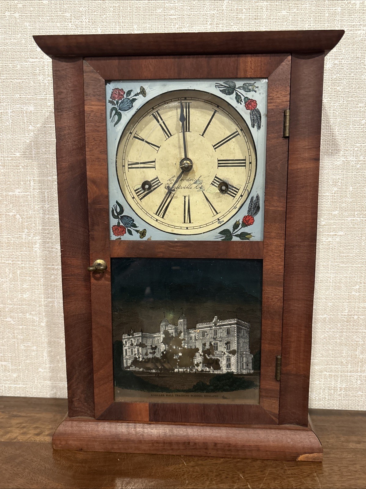 Early Antique Chauncey Goodrich “Cigar Box” Style Cottage Shelf Clock - Runs