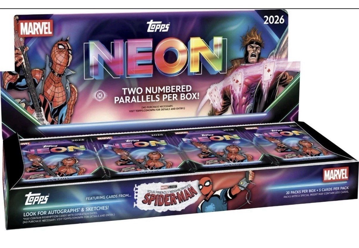 2026 Topps Neon Marvel Sealed Hobby Box - New - IN HAND QTY Available 2026 Topps Neon Marvel Sealed Hobby Box - New - IN HAND QTY Available