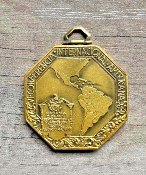 RARE PRESIDENT GERARDO MACHADO CONFERENCE AMERICAN STATES MEDAL ORDER 1928
