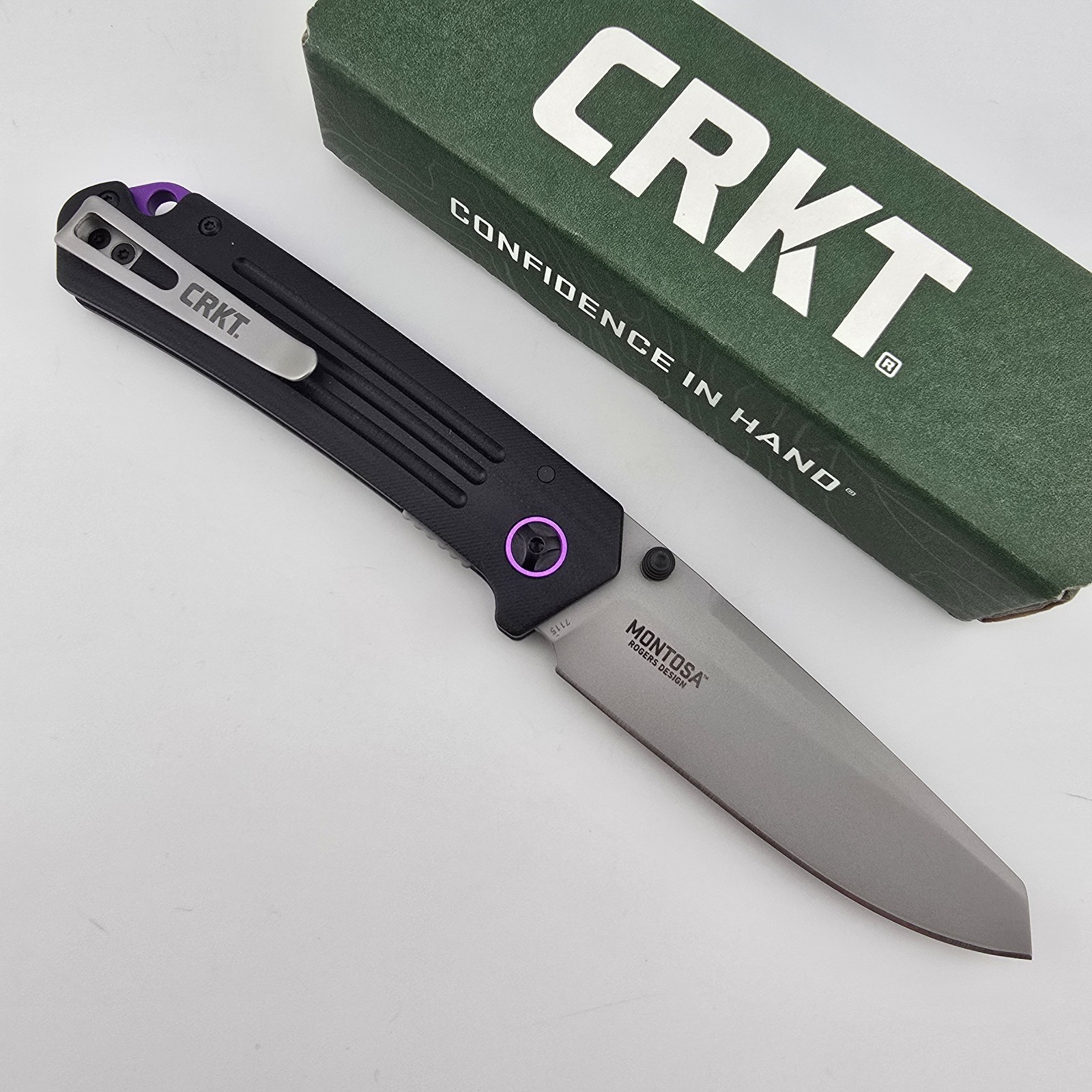 CRKT Montosa Folding Knife Reverse Tanto 8Cr13MoV G10 Thumb Stud Liner Lock 7115