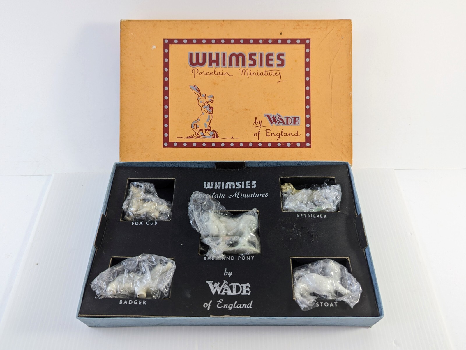 1955 Wade Of England WHIMSIES SET #3 RARE Vintage 5 Piece Set With Original Box