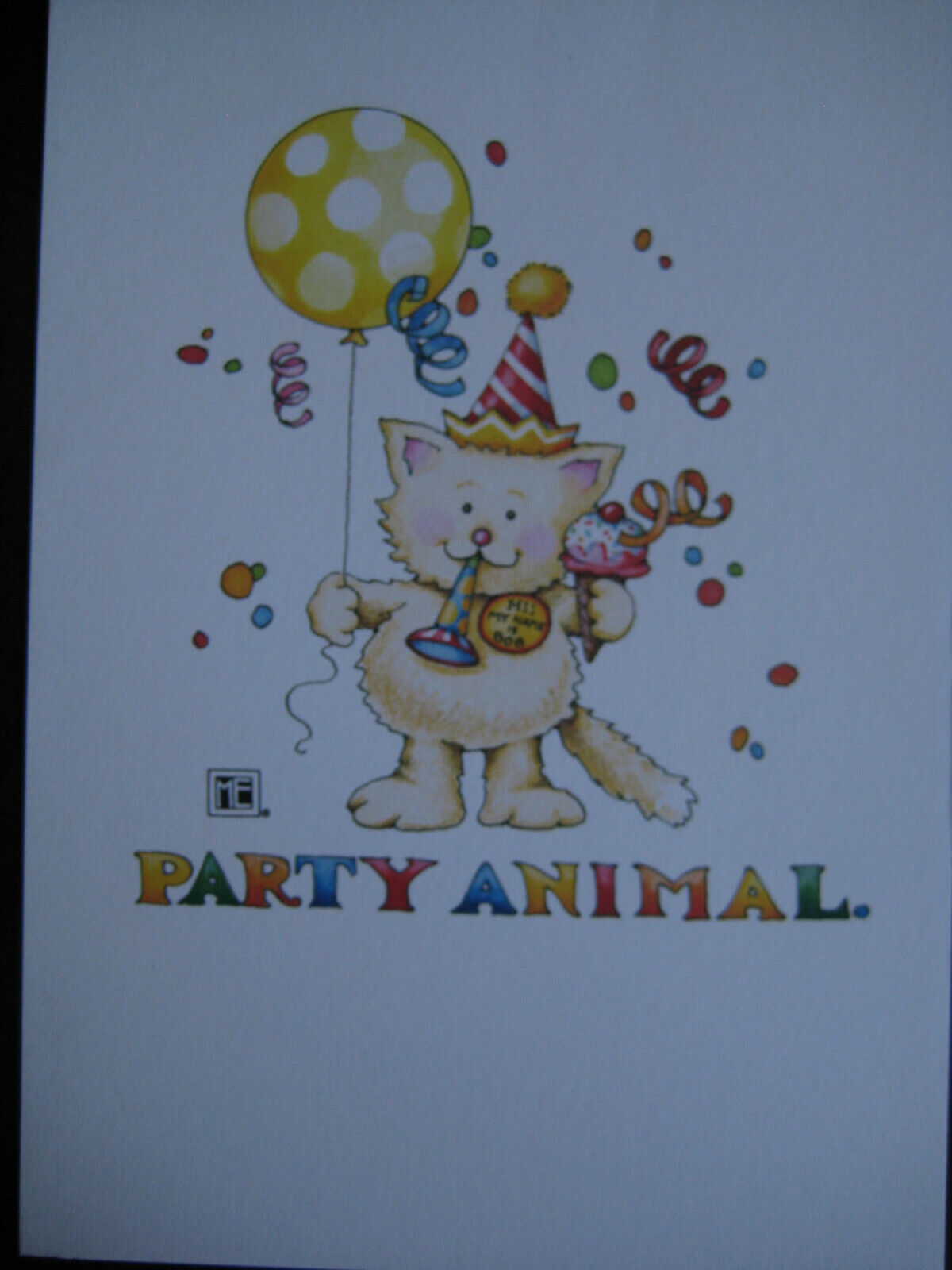 UNUSED 2001 vintage greeting card Mary Engelbreit BIRTHDAY Party Animal