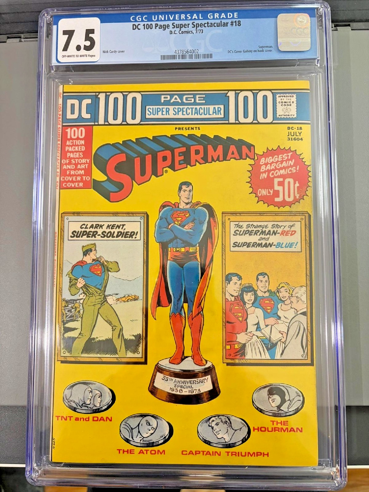 DC 100 PAGE SUPER SPECTACULAR #18, CGC 7.5, Very Fine-, Off-White To White Pages
