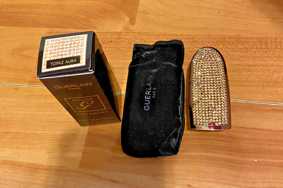 Guerlain Rouge G The Double Mirror Cap Topaz Aura NIB
