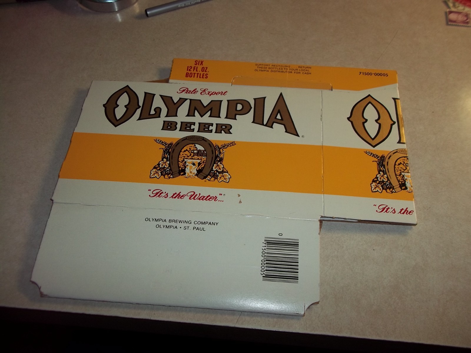 Vintage OLYMPIA BEER 6 Pack BOTTLE BOX Washington Minnesota Wa. Mn. Bar Tavern