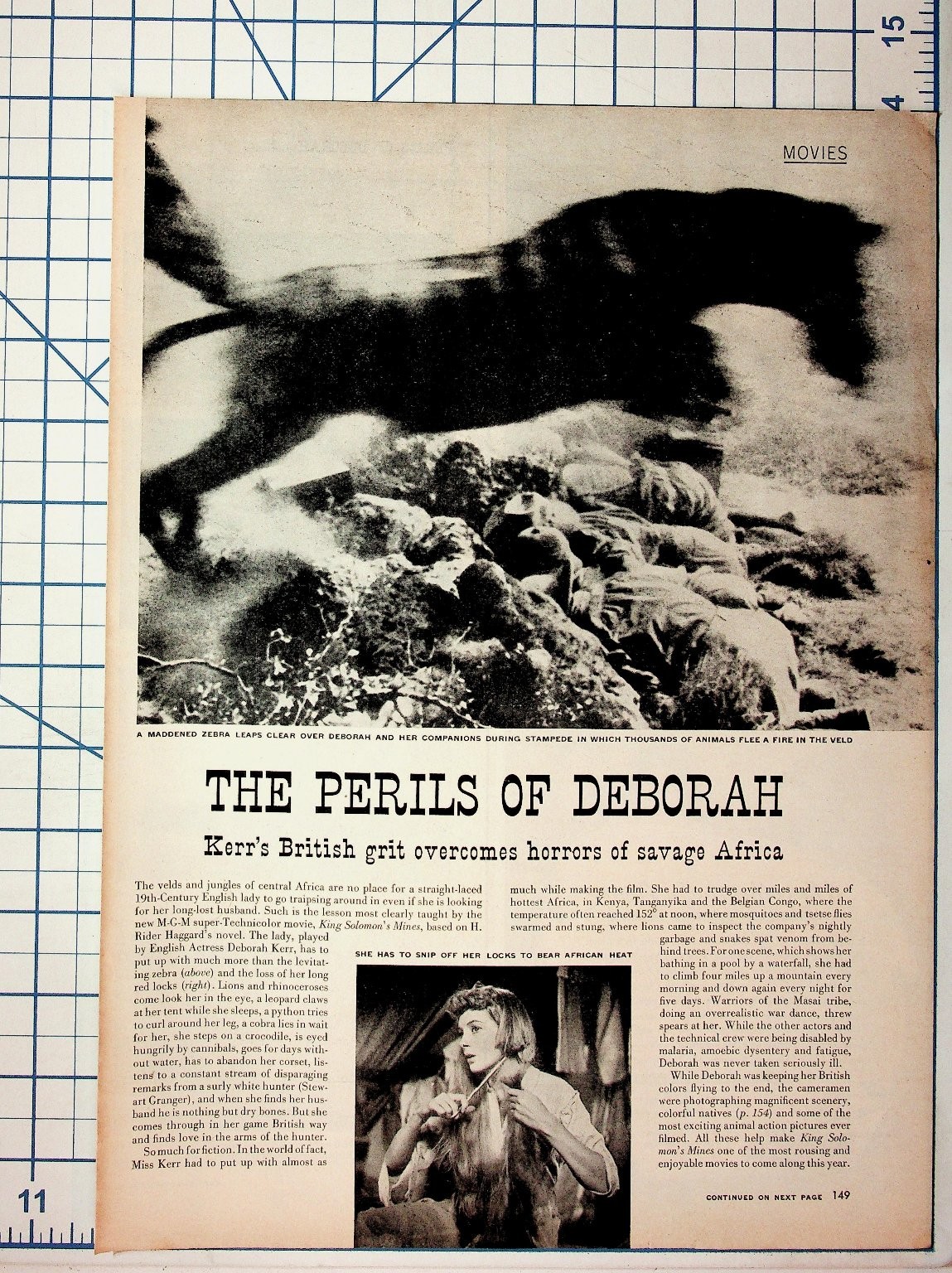 1950 Deborah Kerr Africa Perils Story Print Ad Formfit Singer Park & Tilford Ads 1950 Deborah Kerr Africa Perils Story Print Ad Formfit Singer Park & Tilford Ads