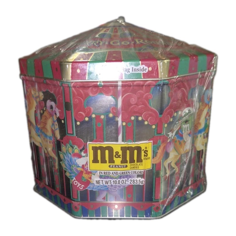 VTG 1997 M&M\'s Brand Village Series Carousel #05 Tin Canister Limited Edition