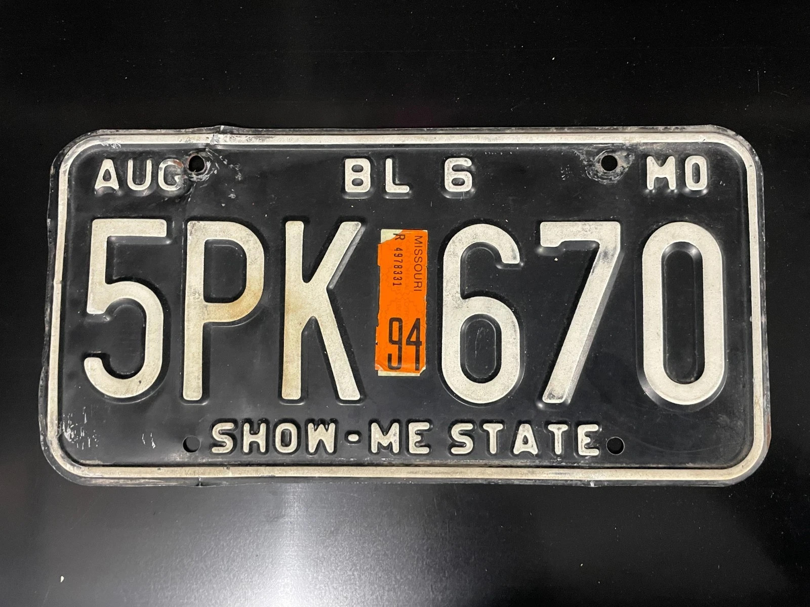 Missouri License Plate 1994 Truck August 5PK 670