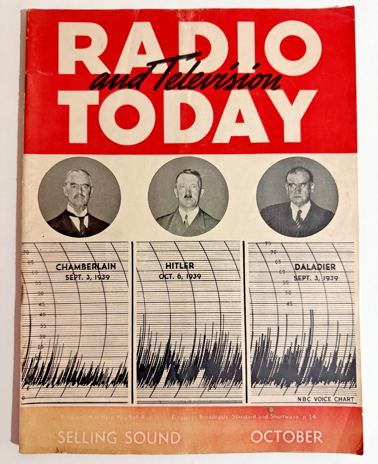 October 1939 Radio & Television Today Magazine ADOLF HITLER COVER ww2 wwii