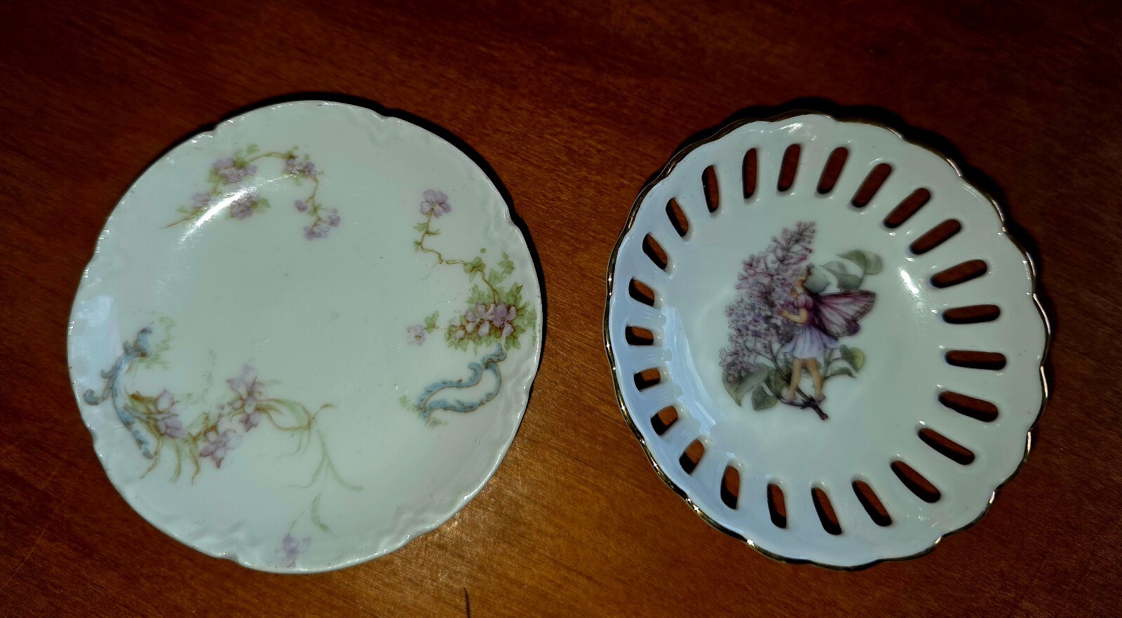 Set of two vintage miniature saucers