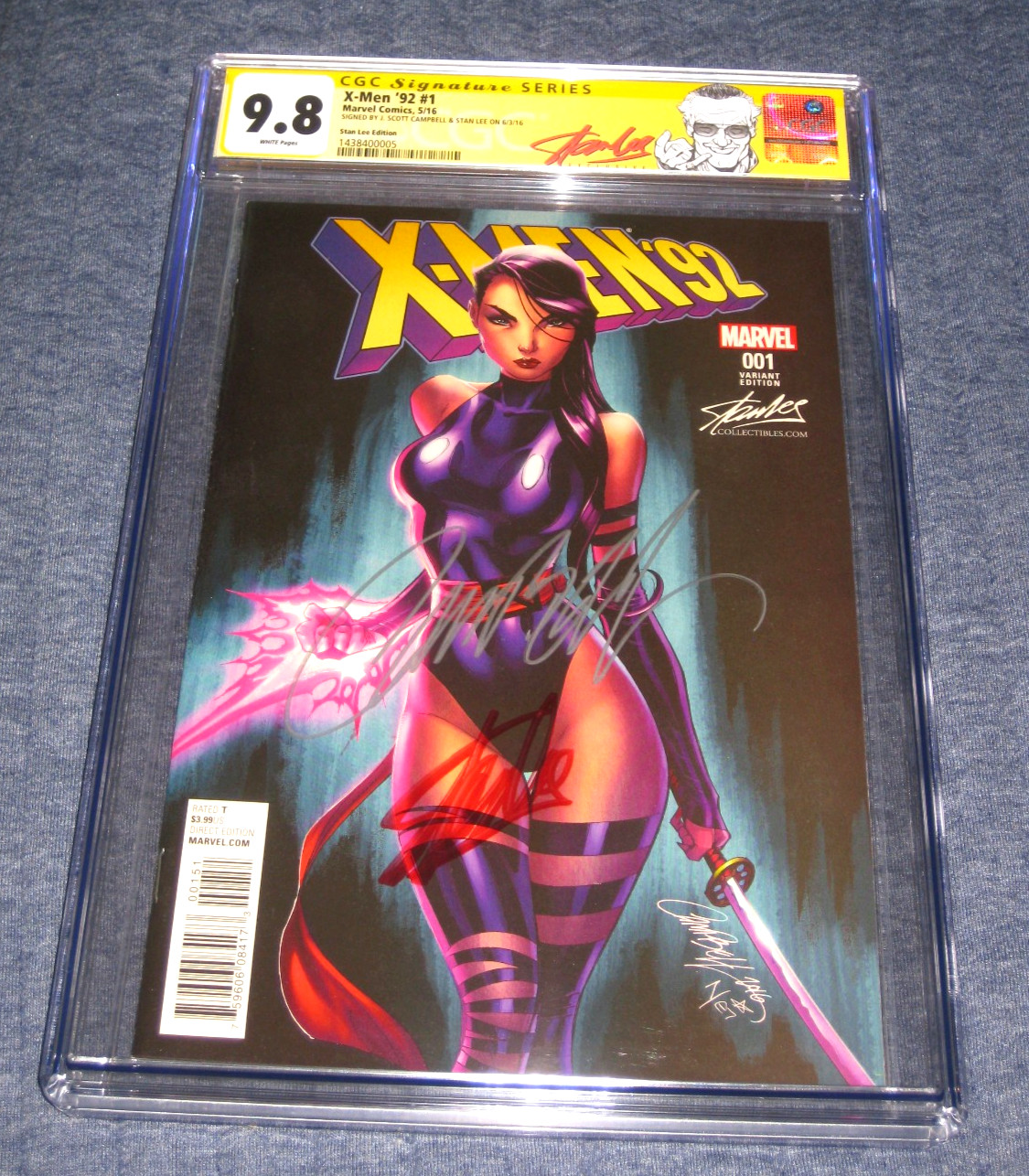 CGC 9.8 SS X MEN 92 #1 J SCOTT CAMPBELL & STAN LEE SIGNED STAN LEE BANNER MARVEL
