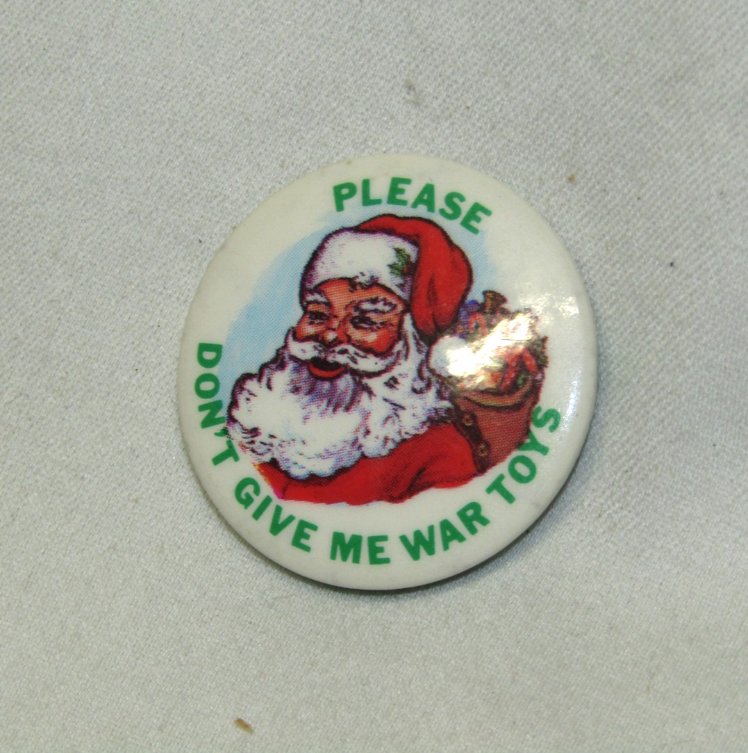 USA Antique Santa Pin Vintage War Toys Metal Christmas Ornament 1930\'s