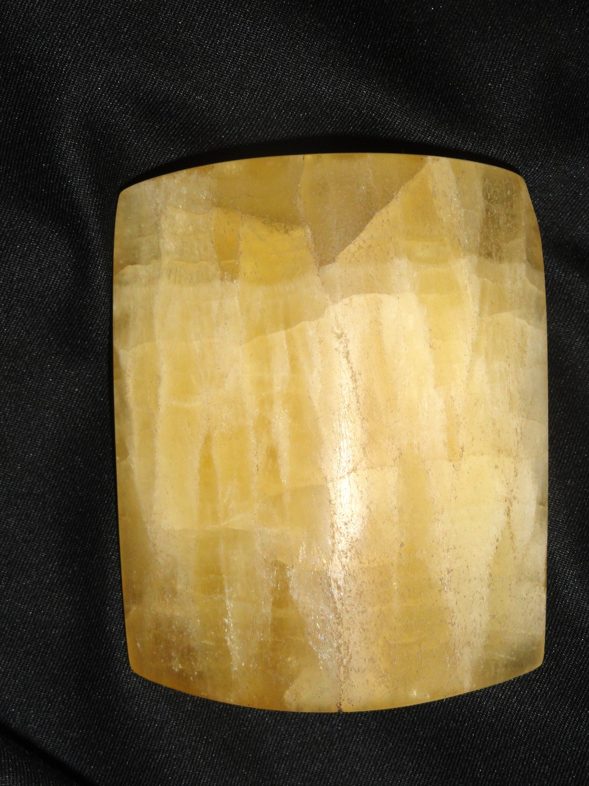 Very Beautiful Yellow Fluorspar Authentic Rectangular Type Bannerstone
