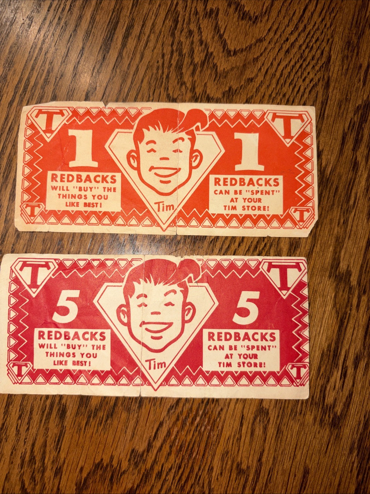 Lot of 2 TIM\'S STORE REDBACKS, 1 and 5, 1950s