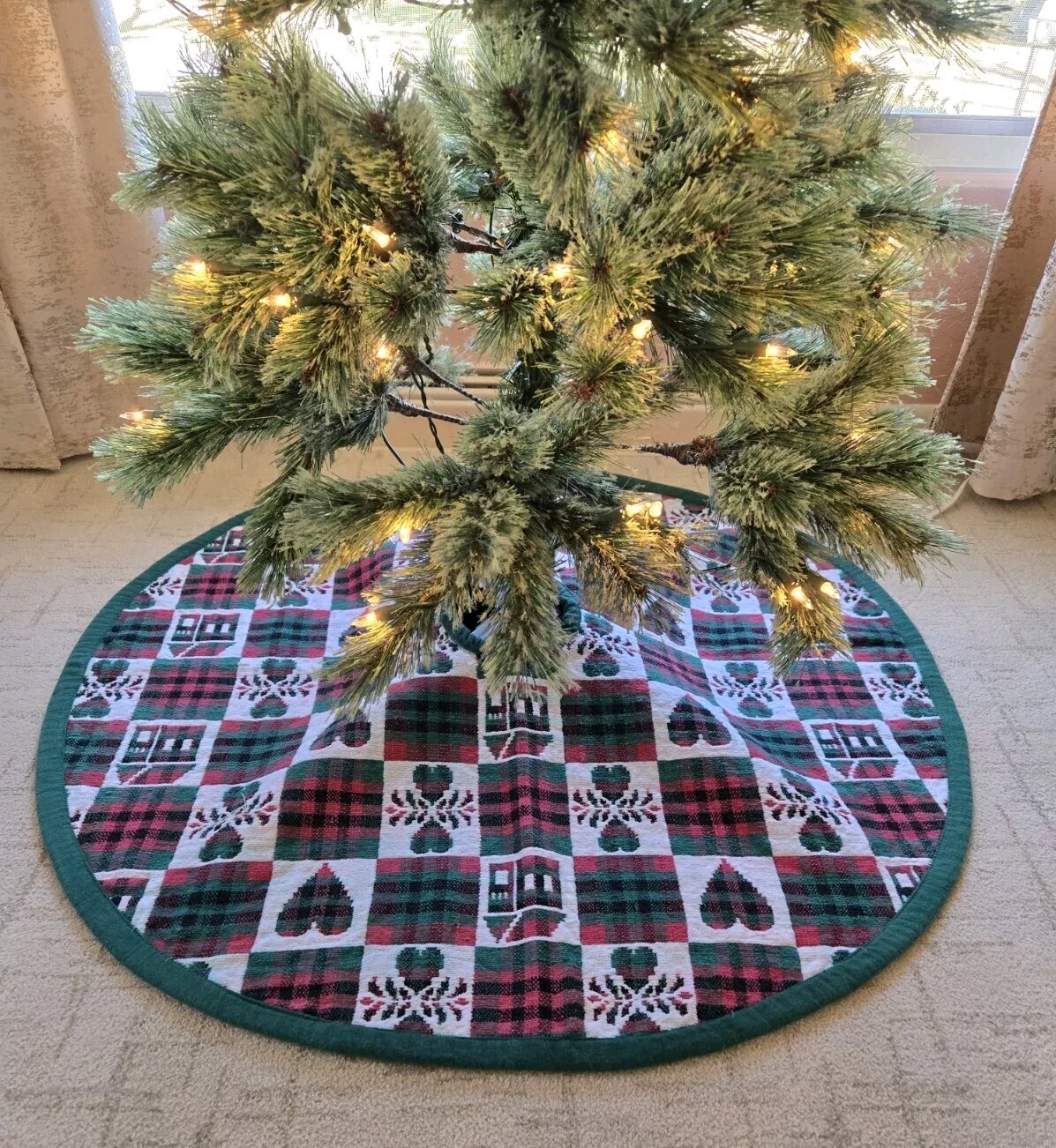 Vintage 90s Country Cottage Christmas Tree Skirt Park B. Smith