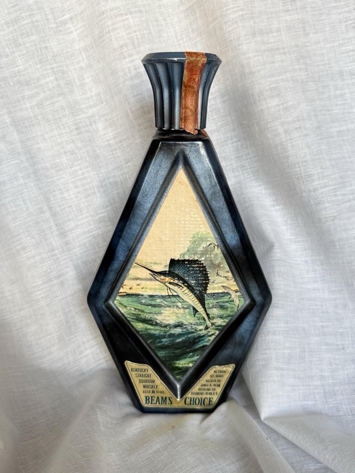 Vtg 1970‘s Beam\'s Choice Sailfish Decanter Bottle James Lockhart Wildlife Series