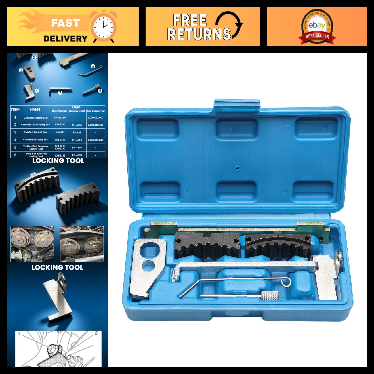 DPTOOL Engine Timing Tool Kit for GM Alfa Romeo Cruze Fiat 16V 1.6 1.8