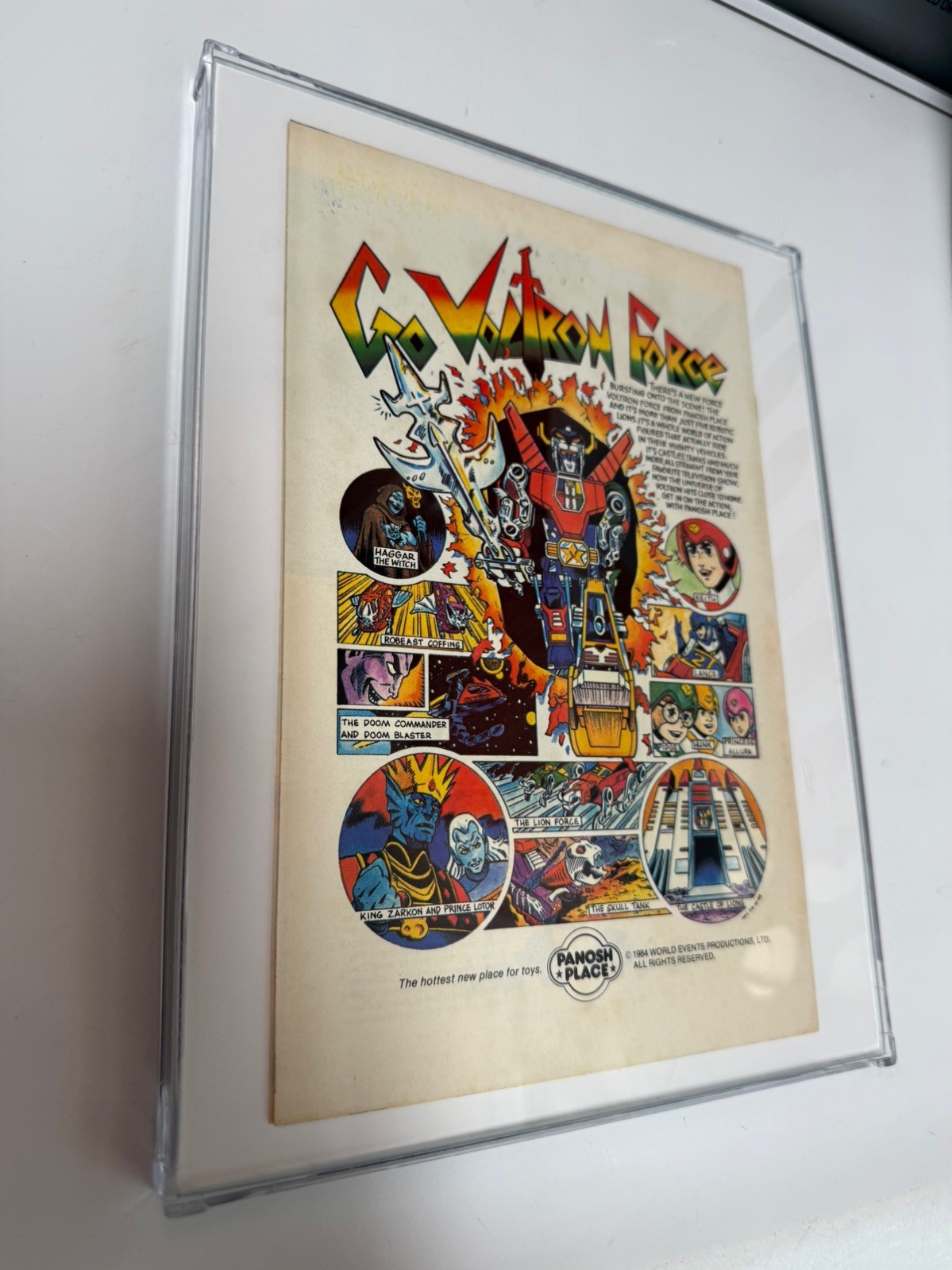 Framed 1980s Voltron Defender of the Universe Vintage Print Ad 8.5x11