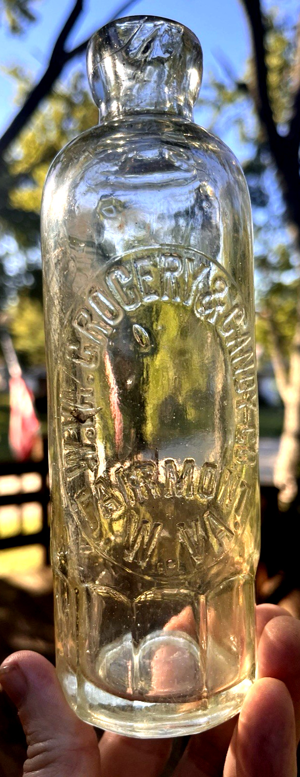 RARE MUG BASE HUTCH SODA W.VA. GROCERY & CANDY CO. FAIRMONT, WV 1890\'S ERA L@@K