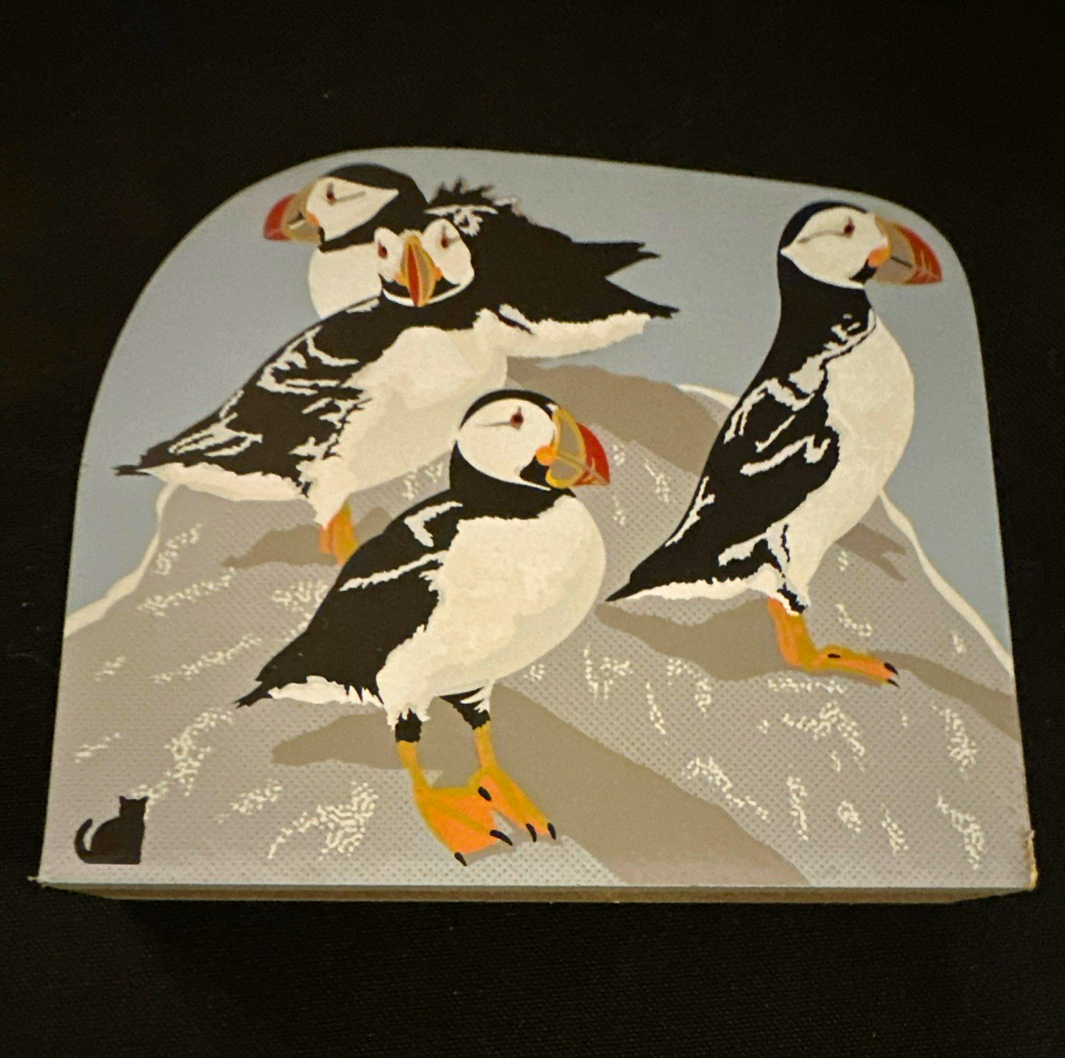 The Cat\'s Meow Puffin Family Maine Coast Signed Joline ‘99