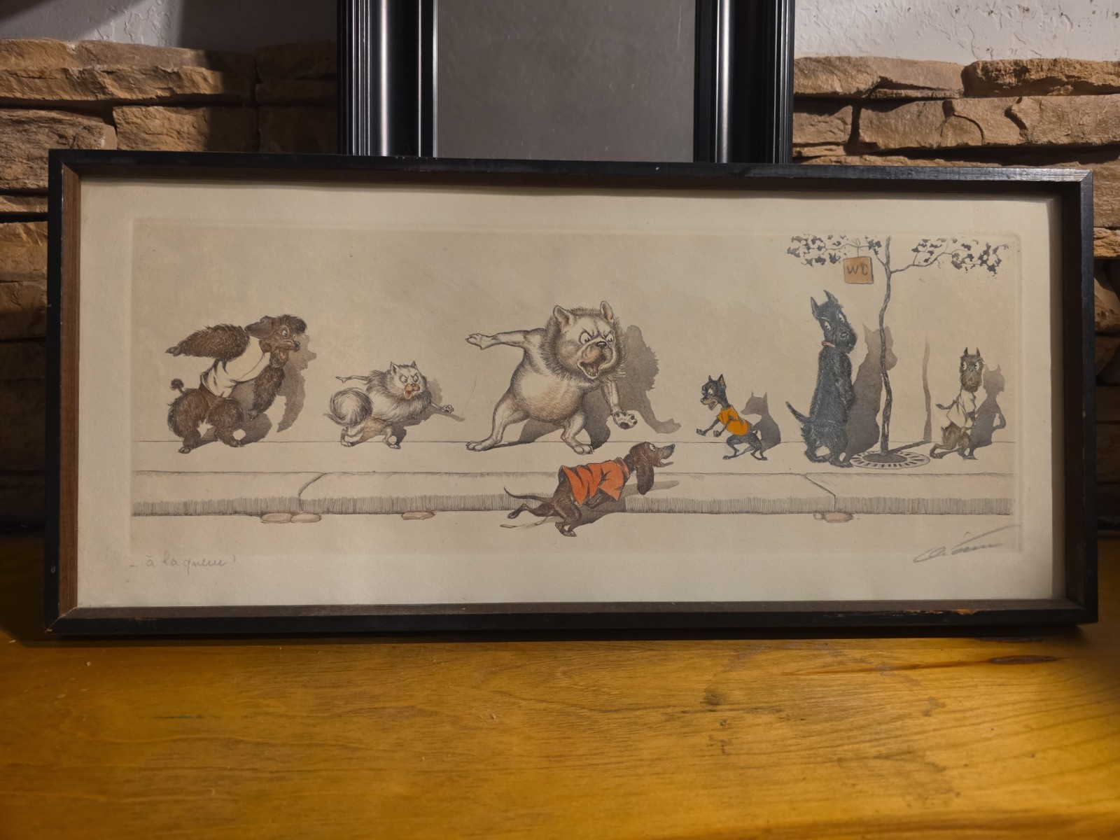 Boris O\'klein Signed Hand Colored Etching \