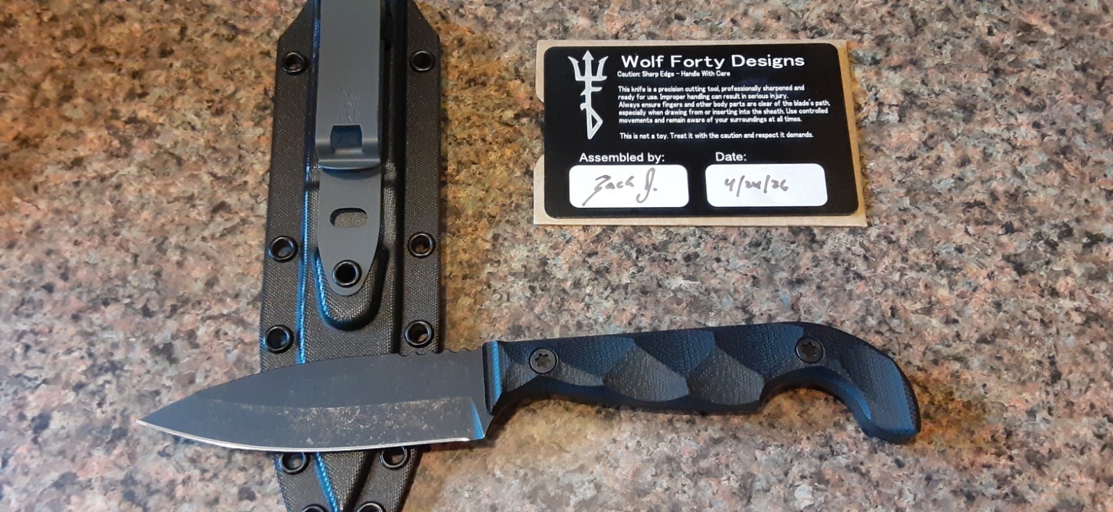 NEW Wolf Forty Designs SEAF Jr 26’ - SMU NITRO V Blade with Deep Carry Sheath