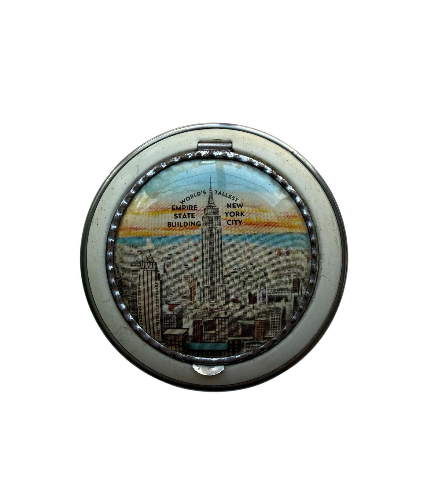 Vintage Souvenir Empire State Bldg New York Mirror Compact Vintage Souvenir Empire State Bldg New York Mirror Compact