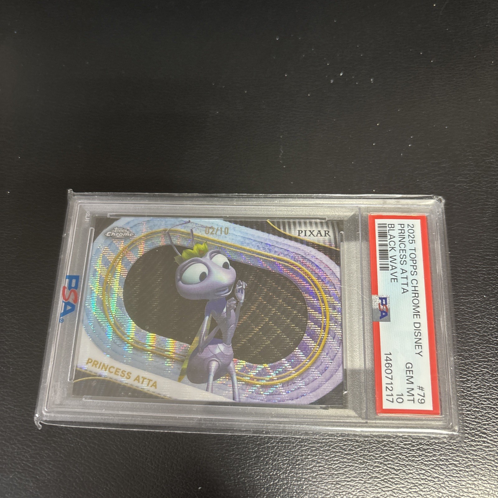 2025 TOPPS CHROME DISNEY BLACK WAVE #79 PRINCESS ATTA /10 PSA 10