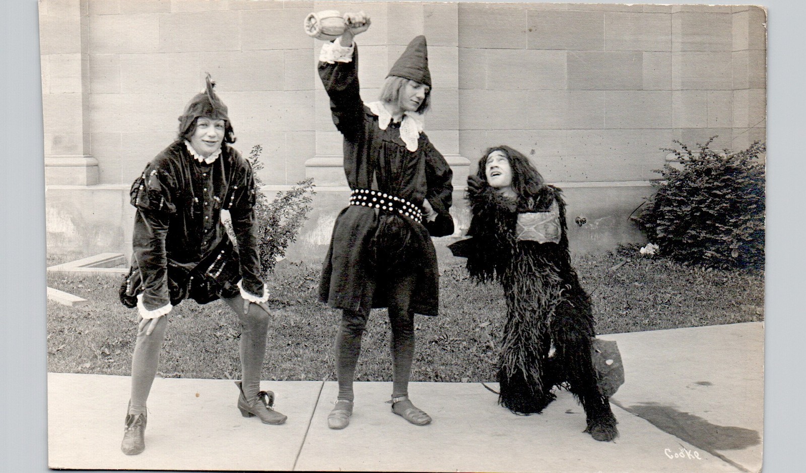 GREAT THEATRE COSTUMES c1910 postcard portrait real photo rppc medieval castle GREAT THEATRE COSTUMES c1910 postcard portrait real photo rppc medieval castle