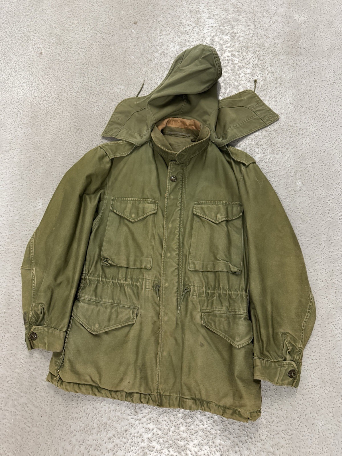 Vintage US Military M1951 Field Shell Jacket Mens Small Grn OG107 Sateen Korean