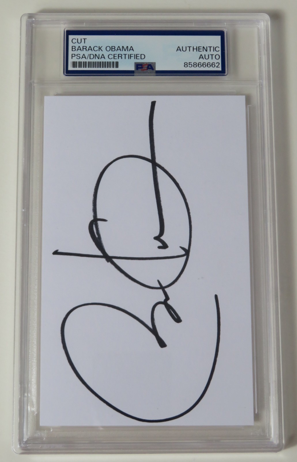 Barack Obama PRESIDENT Signed Autograph Auto 3x5 Index Card Cut Slab JSA G2U