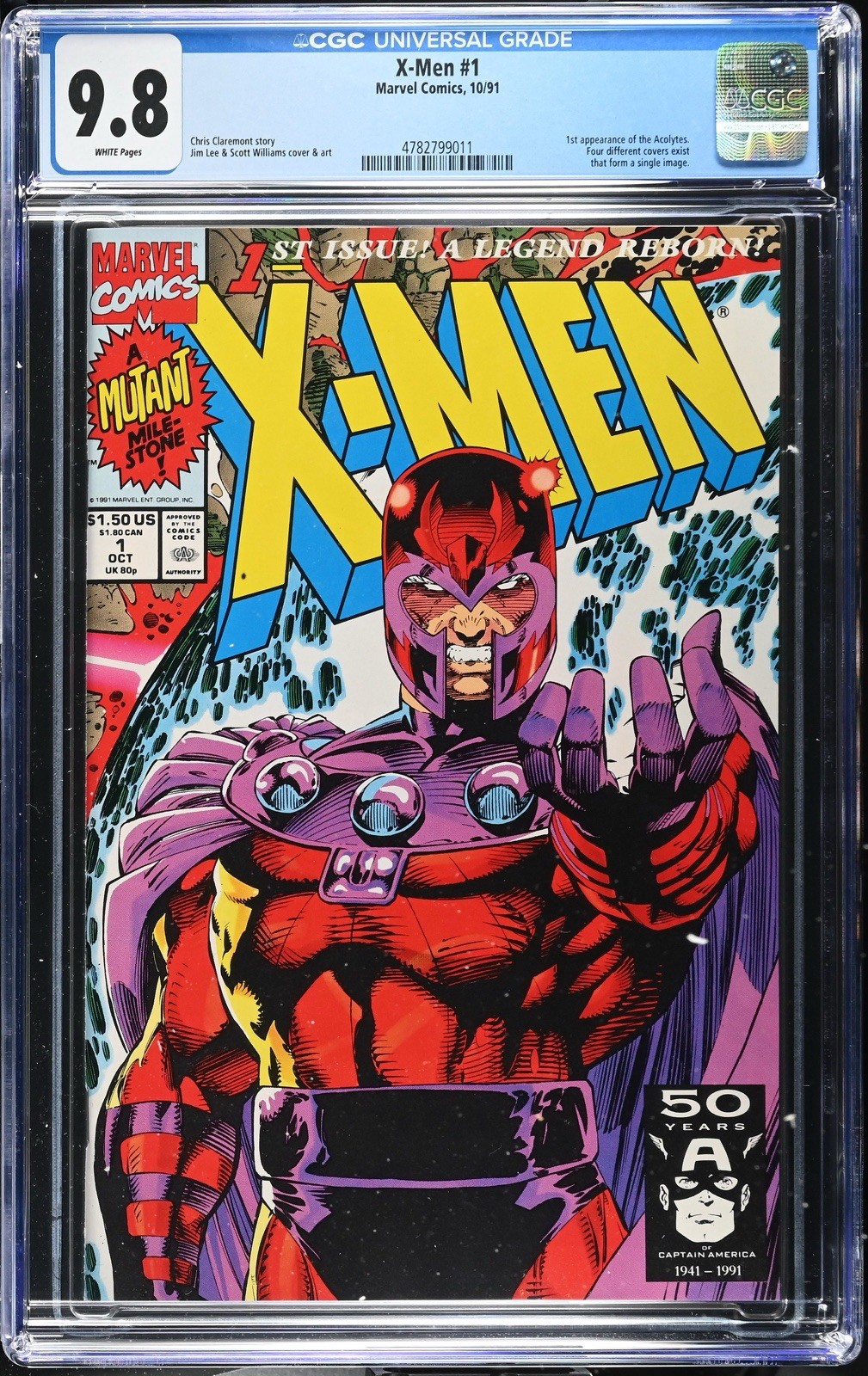 X-men 1 Cgc 9.8 Cover D Magneto Marvel 1991