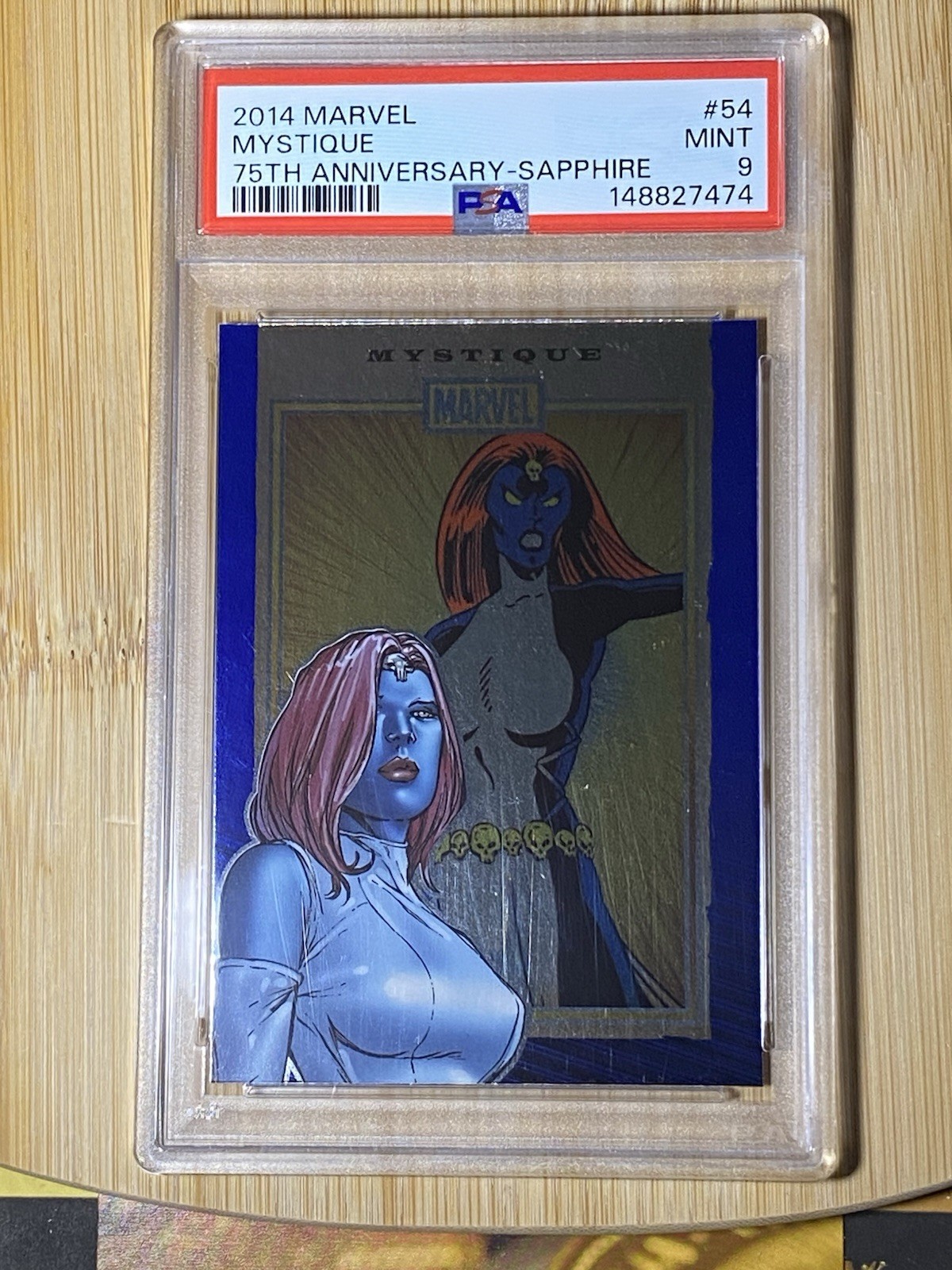 2014 Rittenhouse Marvel 75th Anniversary Sapphire Mystique#54  PSA 9 POP 1 -RARE