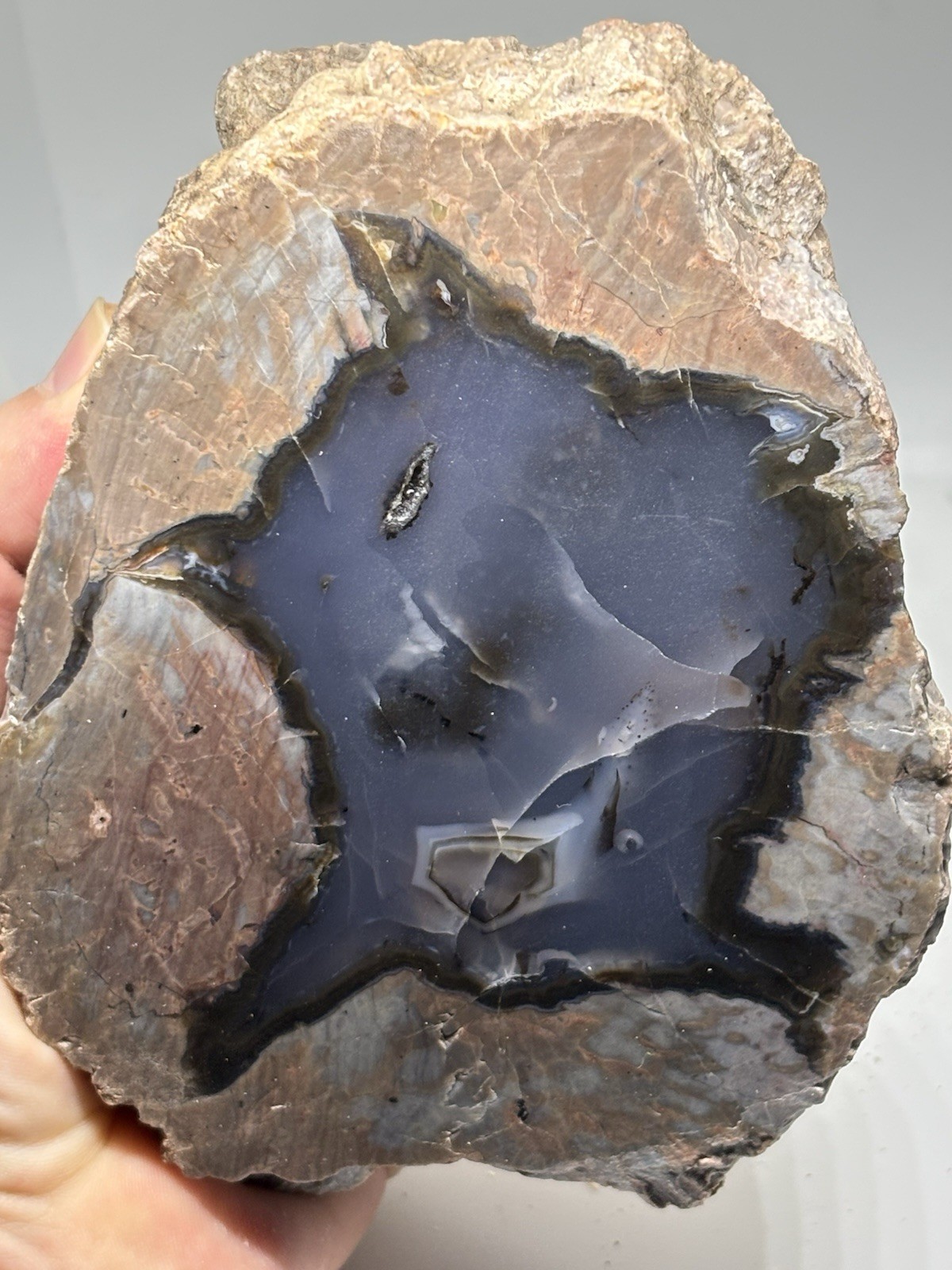 1300g Raw Agate Specimen from Ankara Turkey, Unpolished Natural Blue Chalcedony