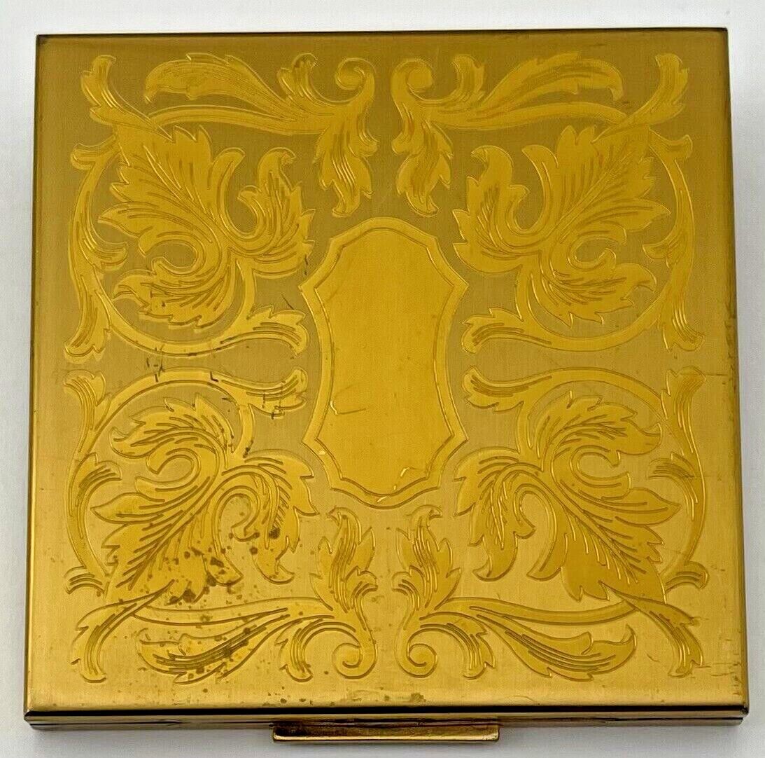 Vintage Elgin American Compact Vanity Accessory Goldtone with Mirror