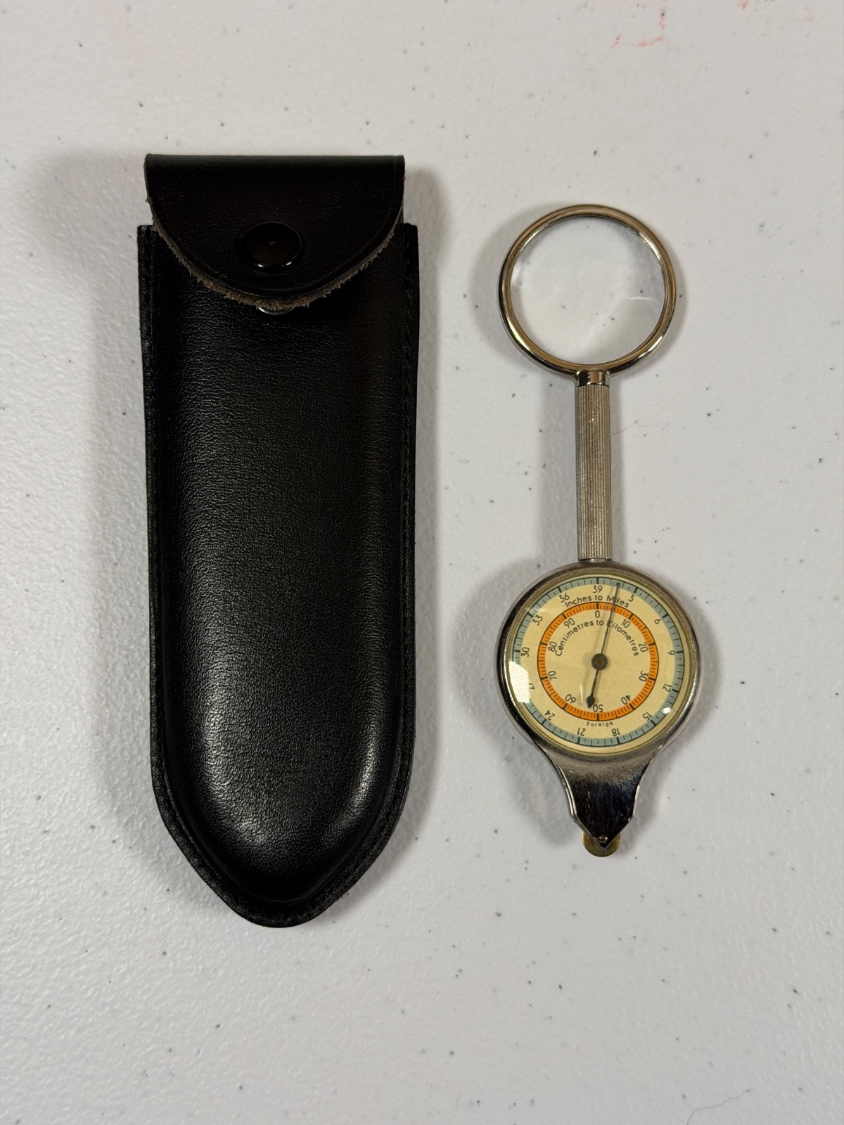 1950 Vintage Mechanical Opisometer Map Measurer w Foreign Stamp made in Germany