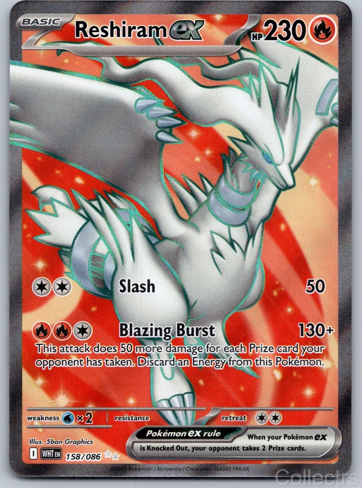 RESHIRAM EX 158/086 WHITE FLARE NM/M