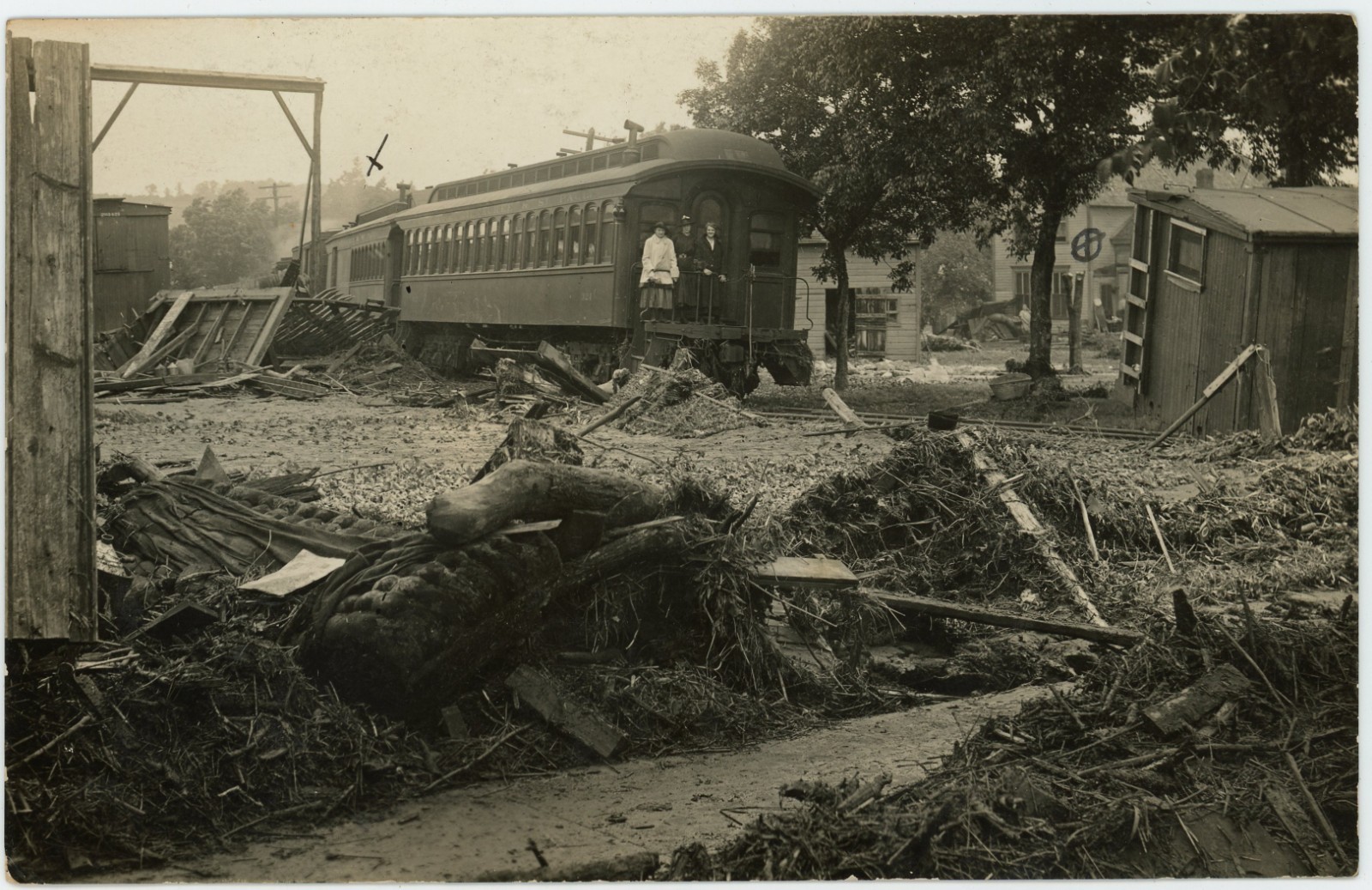 RPPC Decorah IA Flood Old Emery House Broadway Railroad Train Disaster