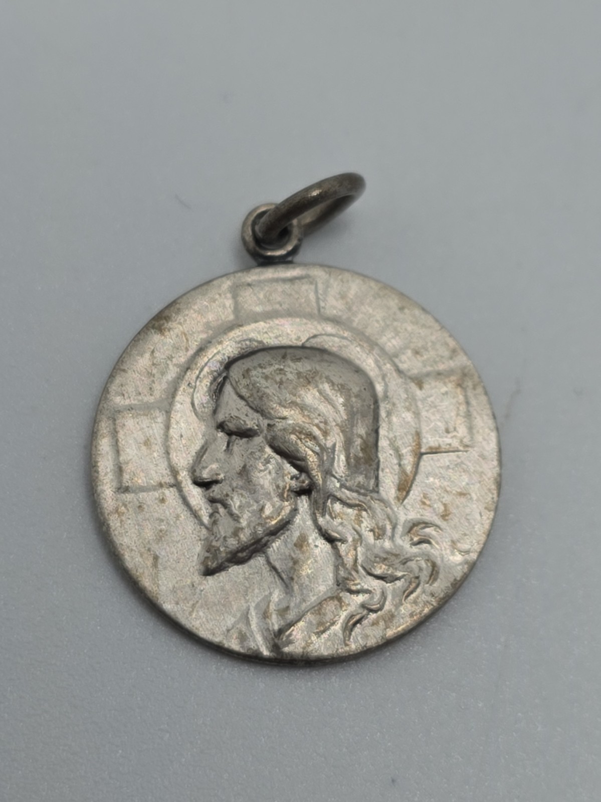 Vintage Sterling Silver Theda Jesus Christ Lutheran Medal Pendant Religious 4.6g