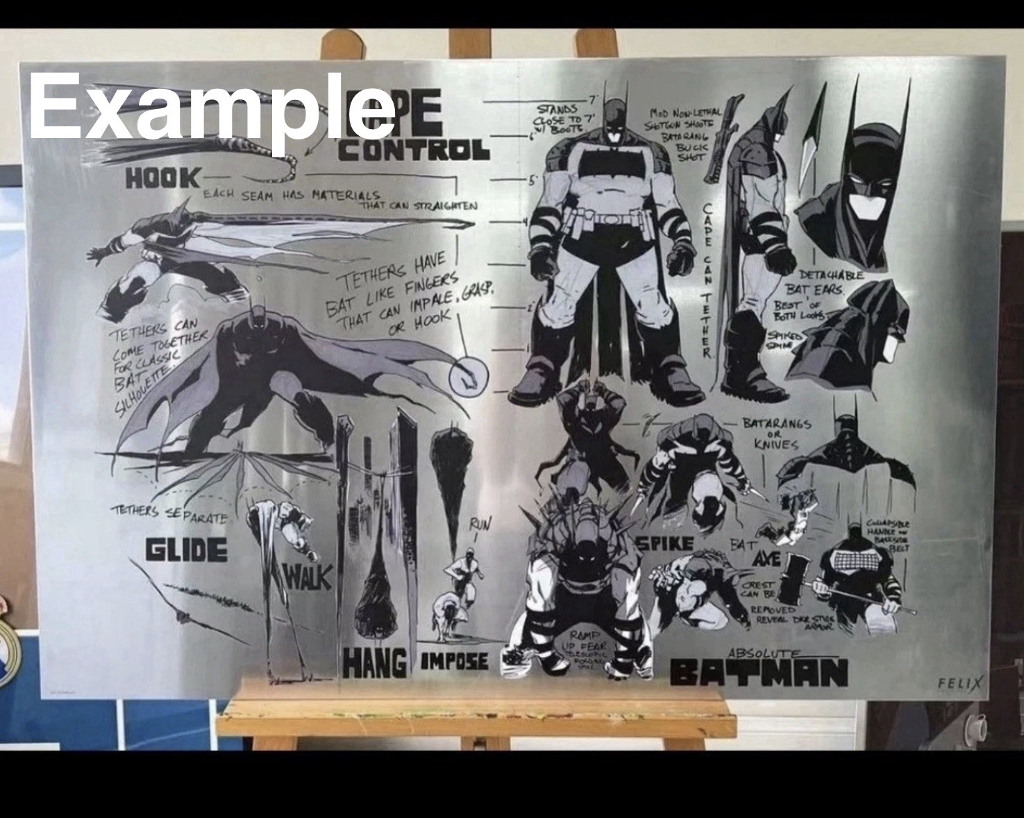 Absolute Batman #1 FELIX Comic Art Dragotta Aluminum METAL #31/50 Bottleneck BNG