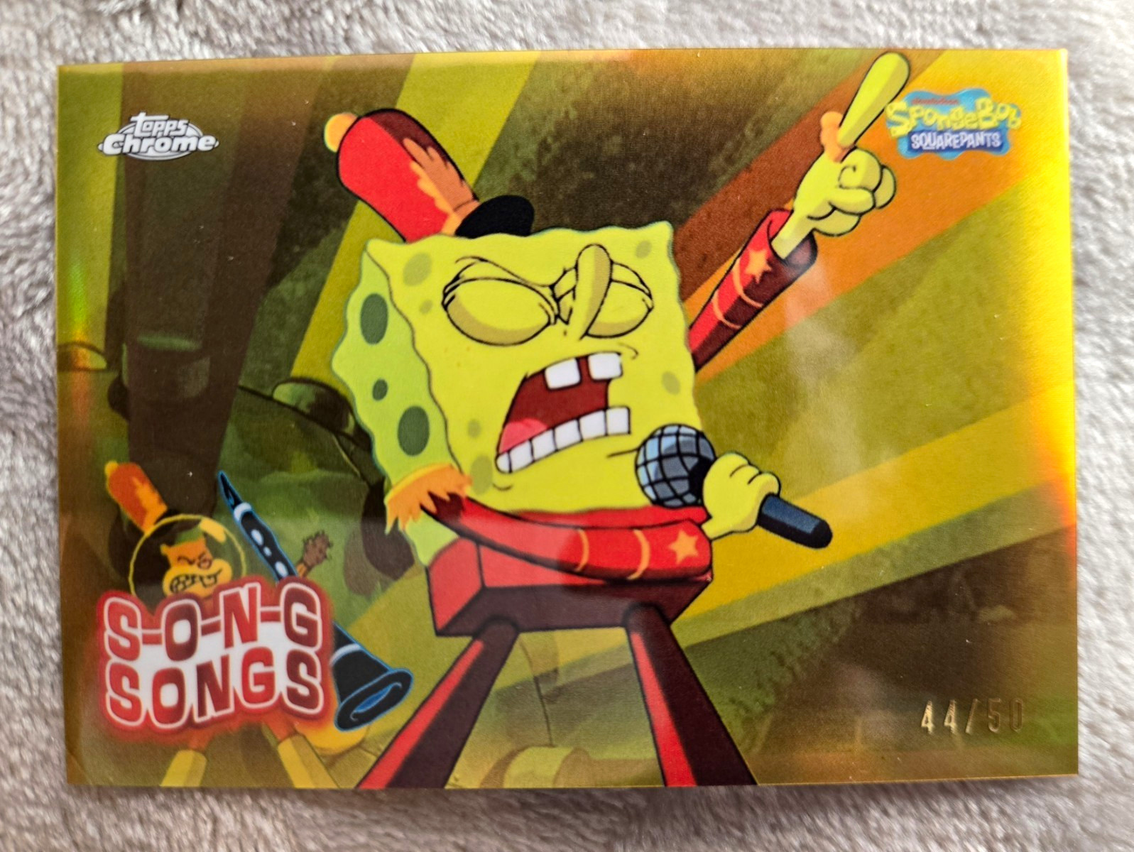 Topps 2025 SpongeBob 25 Chrome S-O-N-G S.O.N.G.S S-5 Sweet Victory GOLD 44/50