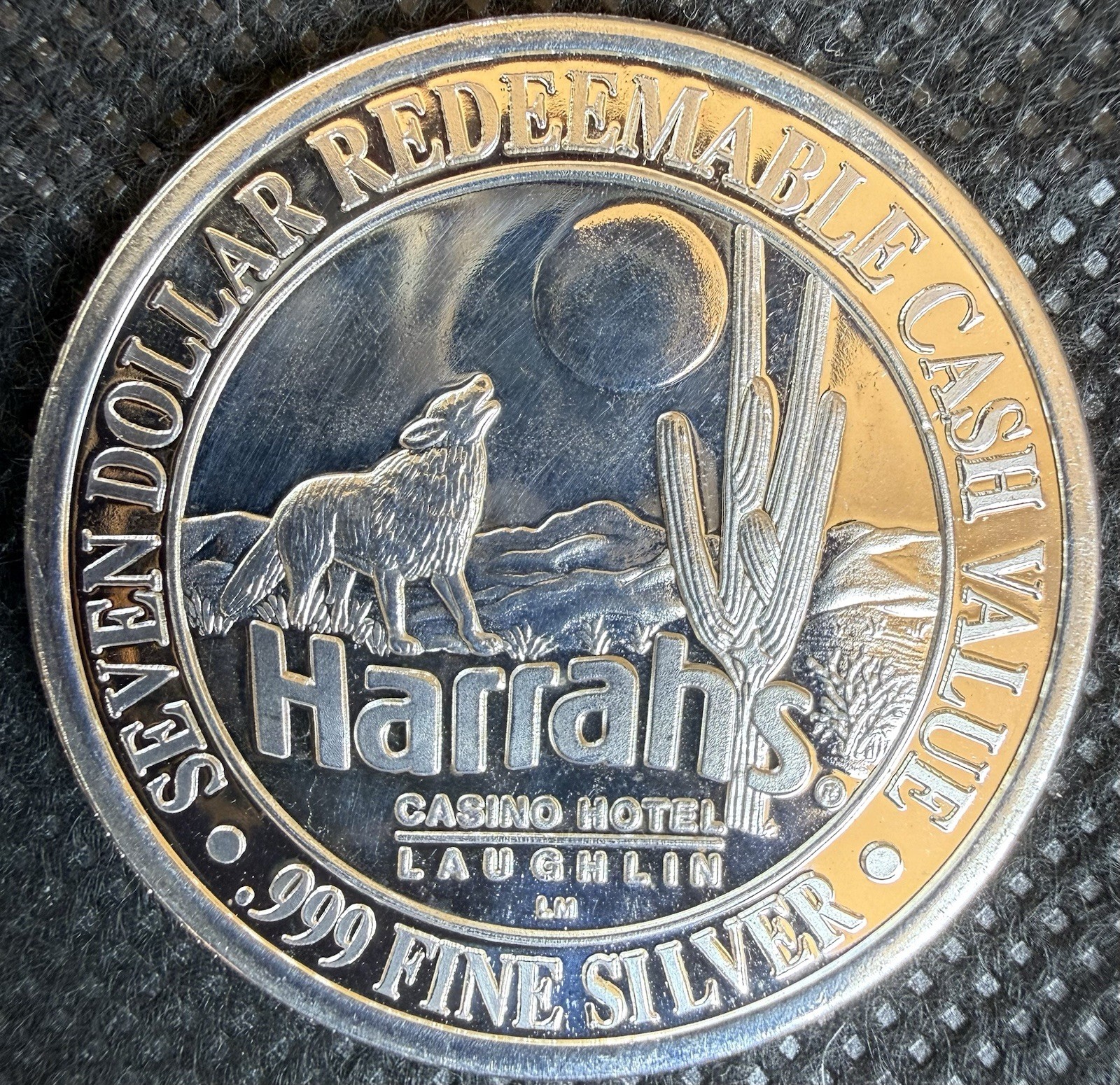 HARRAH’S RARE ⭐️$7 HOTEL & CASINO Limited Edition 999% .65 Oz Pure Silver Strke