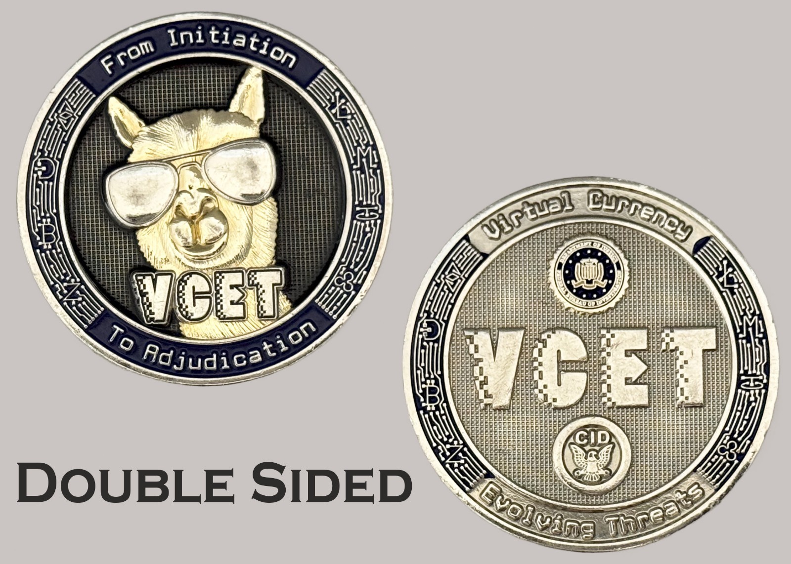 VCET Virtual Currency Alpaca FBI CID Round Collectible Challenge Coin  J#21