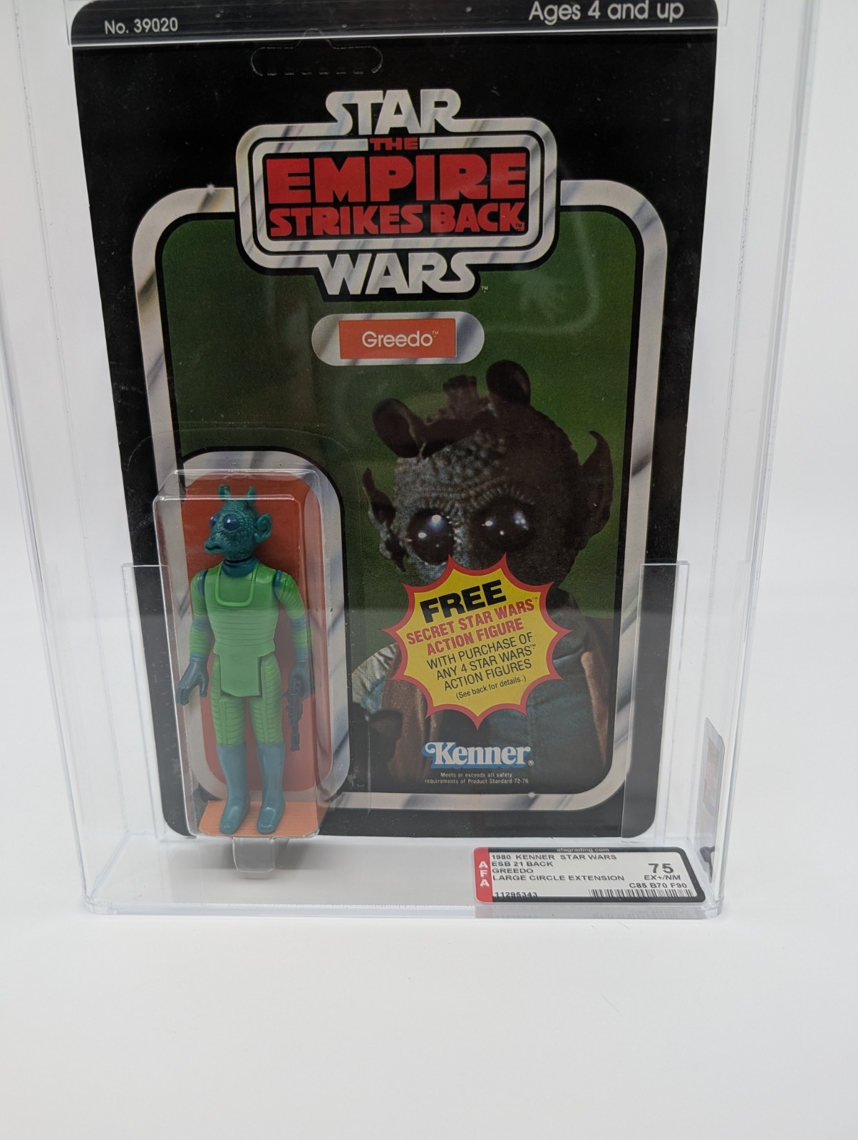 Vintage Kenner Star Wars AFA 75 ESB 21 Back Transition Card W/Large Circle EXT.