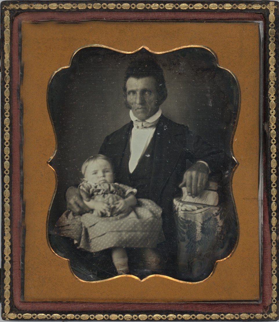 Scarce, Beautiful 6th Plate Dag of Gentleman & Sleeping Baby 1850s #304 Scarce, Beautiful 6th Plate Dag of Gentleman & Sleeping Baby 1850s #304