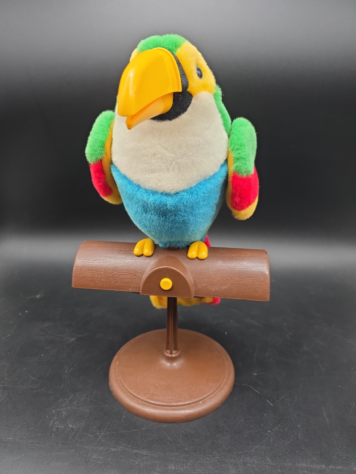 Electronic Talking Toucan On Perch Flaps Wings Toy