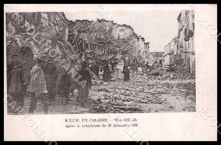 Reggio Calabria City Earthquake 1908 Via Giulia Postcard GM2392